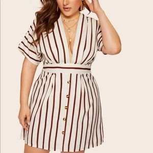 SHEIN brand plus V-neck striped dress! Size 14